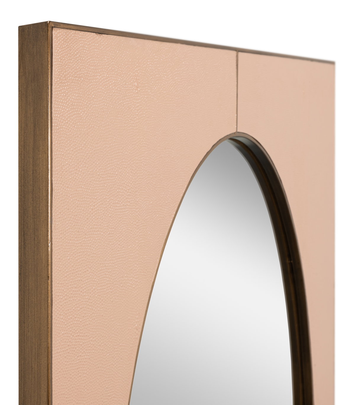 Francis Mirror Shagreen Antique Mushroom, by Sarreid, 1" length x 2'4" width x 3'7" height View 4