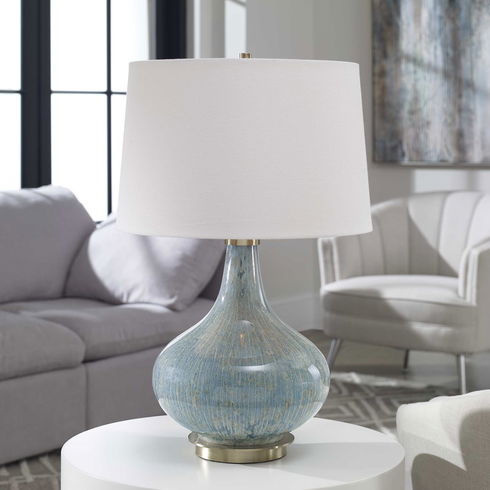 Celinda Blue Gray Glass Lamp