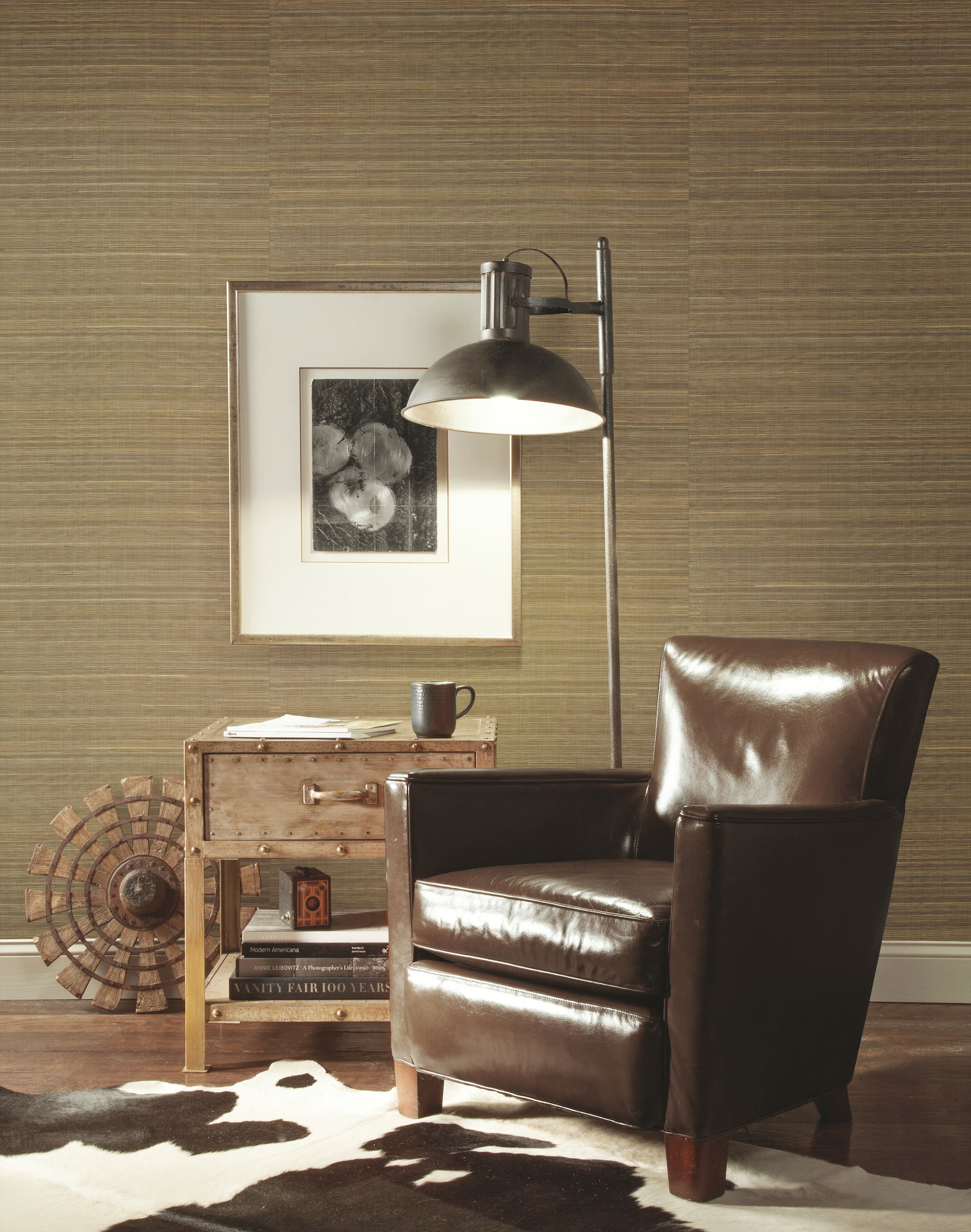 Abaca Weave Brown Wallpaper large image 