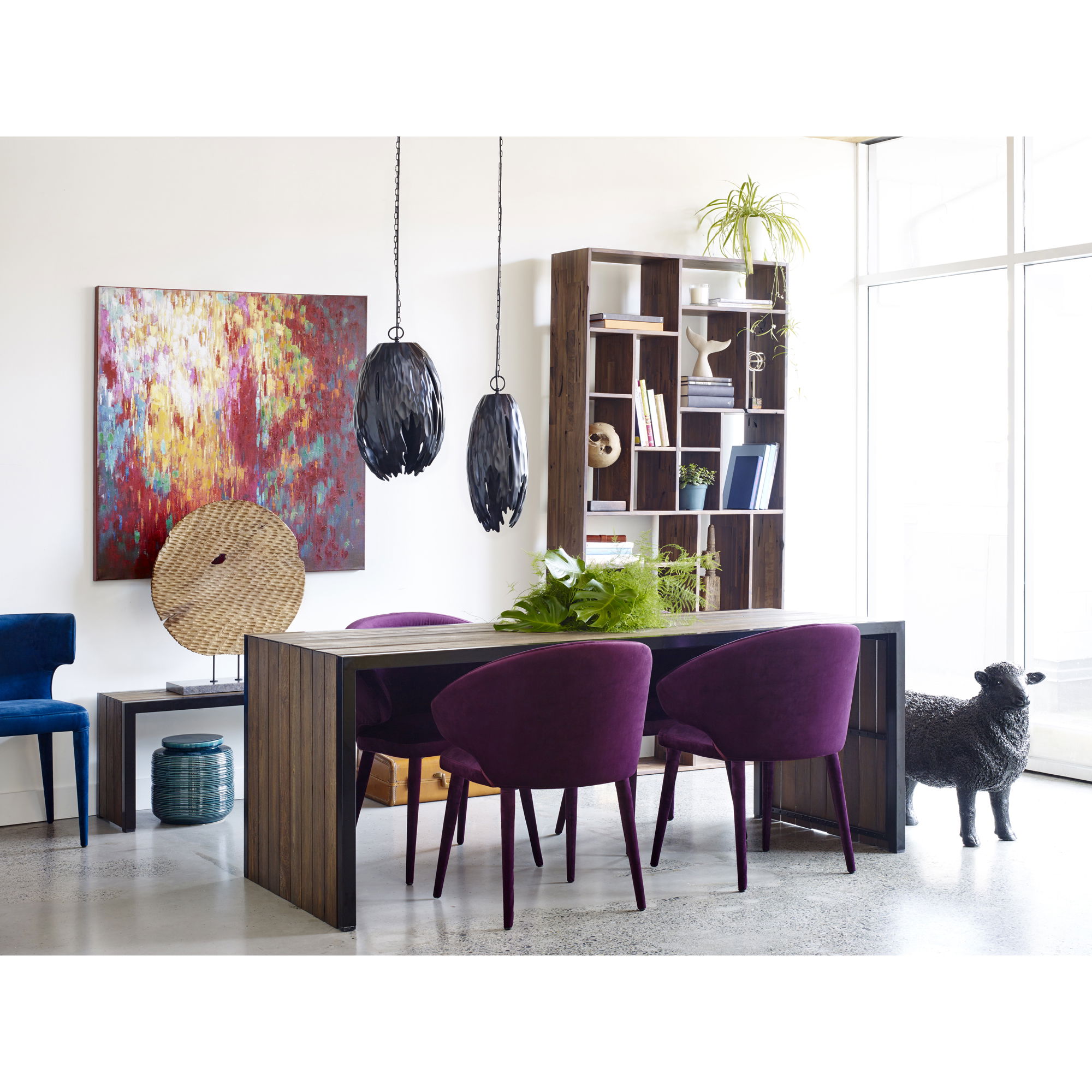 Redemption Shelf Walnut Brown, Shelving & Bookcase by Moe's Home, 41" width x 86" height x 12" depth View 4