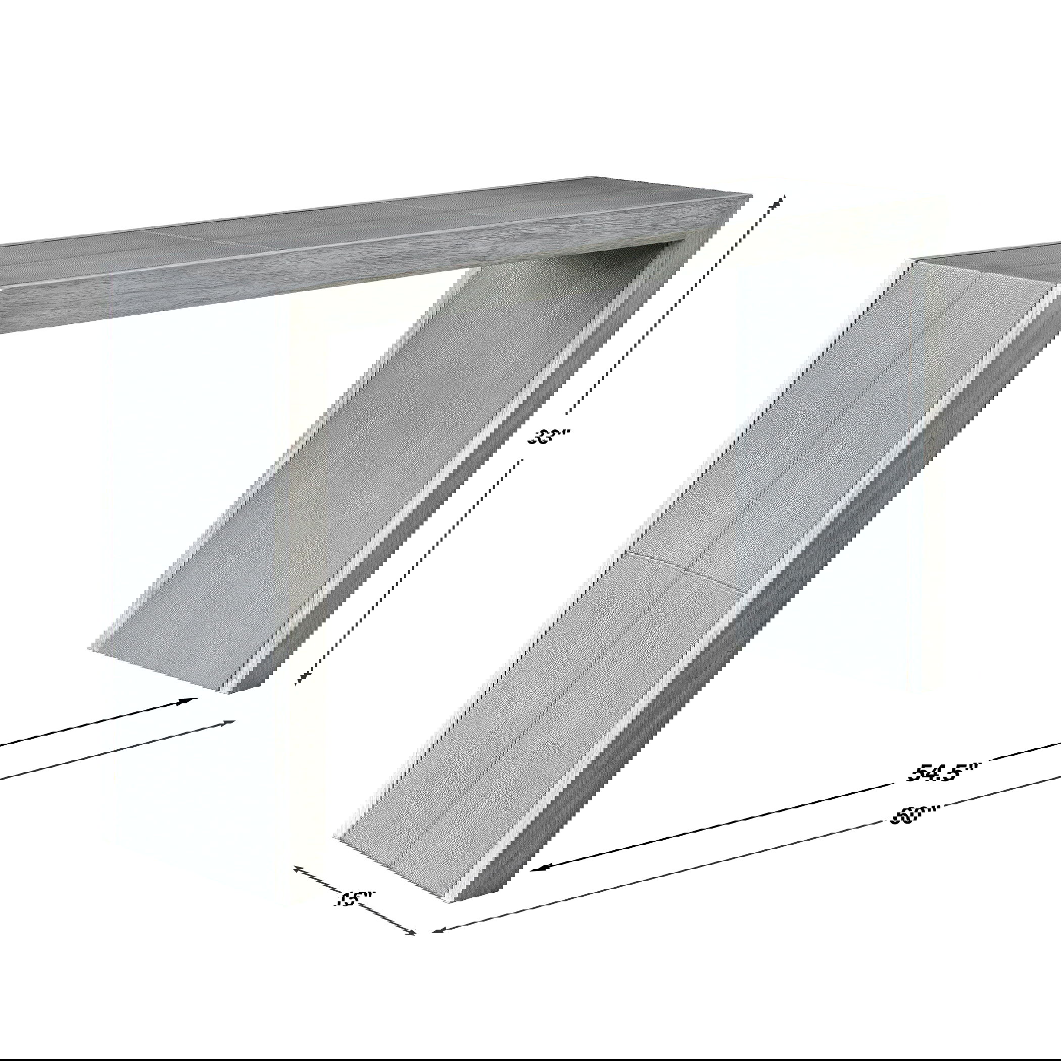 Aerina Aged Gray Console Table, Furniture by Uttermost, 60" width x 33" height x 15" depth View 3