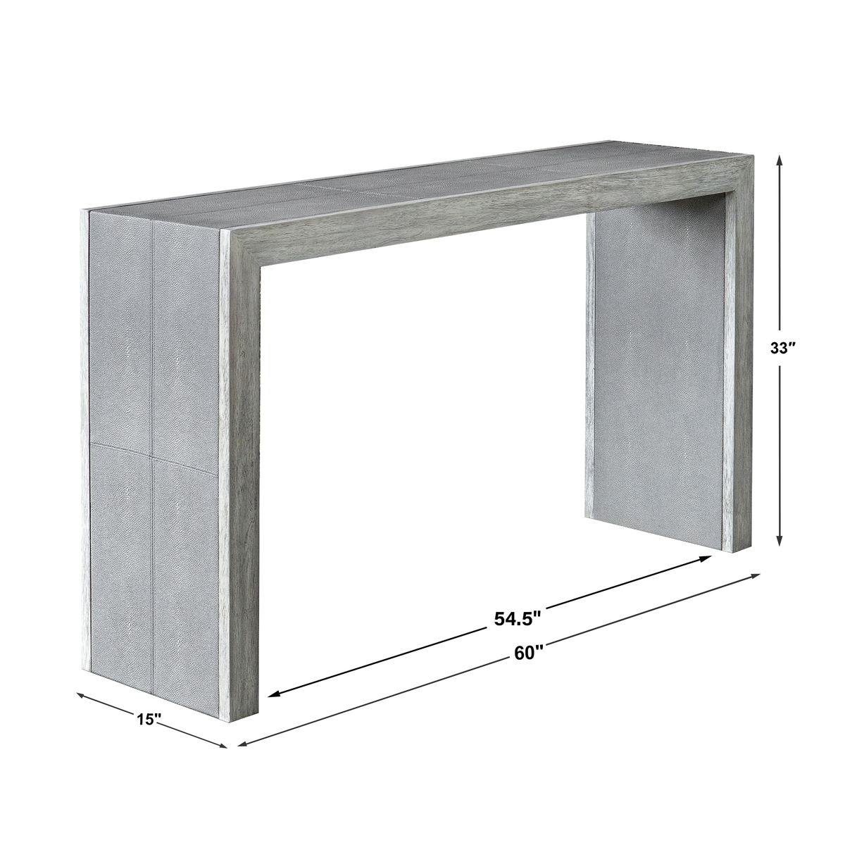 Aerina Aged Gray Console Table, by Uttermost, 60" width x 33" height x 15" depth View 3