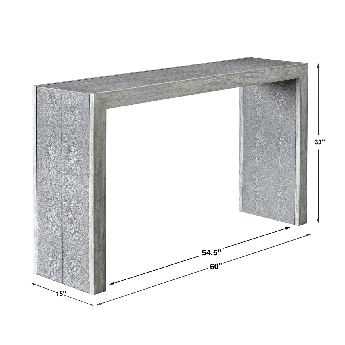 Aerina Aged Gray Console Table, by Uttermost, 60" width x 33" height x 15" depth View 3