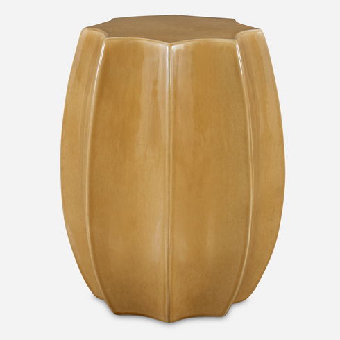 Sunrise Amber Gloss Scalloped Garden Stool