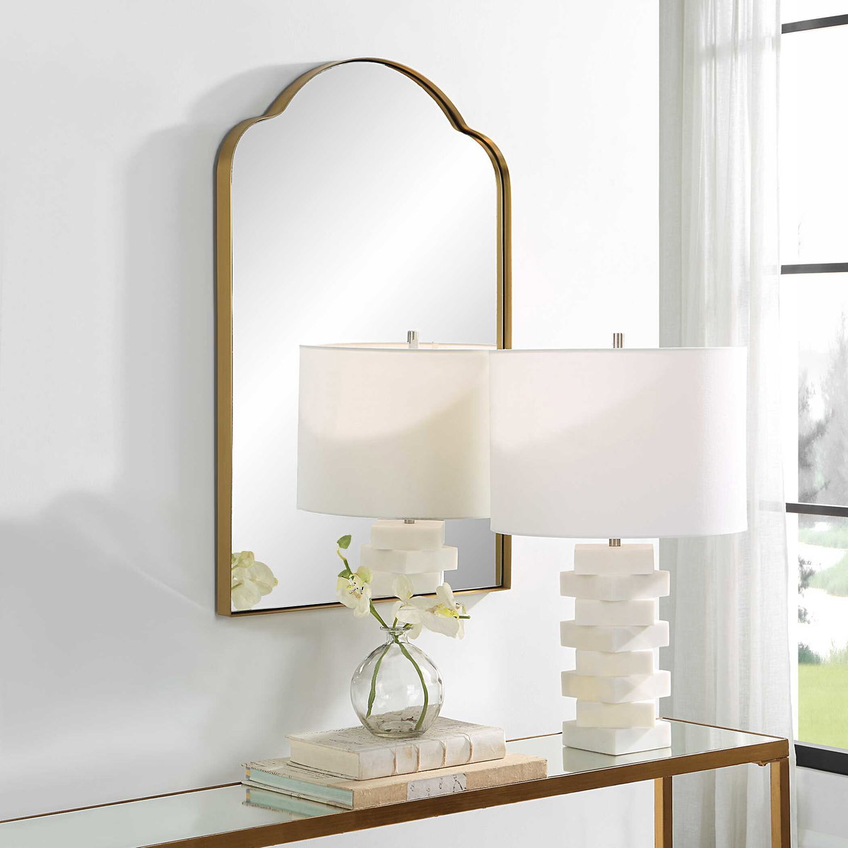 Sidney Arch Mirror, by Uttermost, 1'8" width x 2'6" height x 1.12" depth View 4