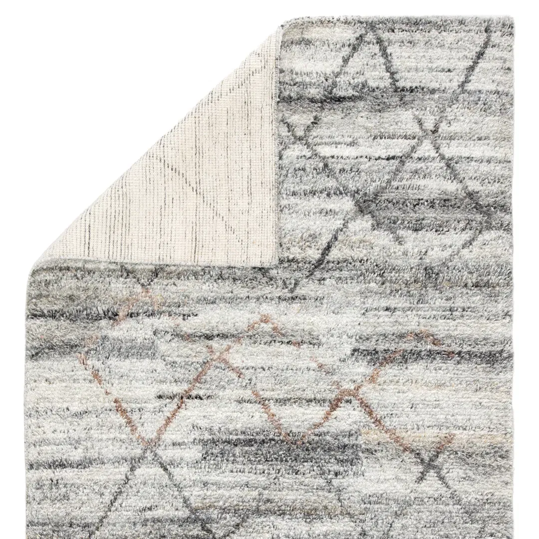 Jaipur Living Kenzi Handknotted Trellis Gray Brown Area Rug large image 