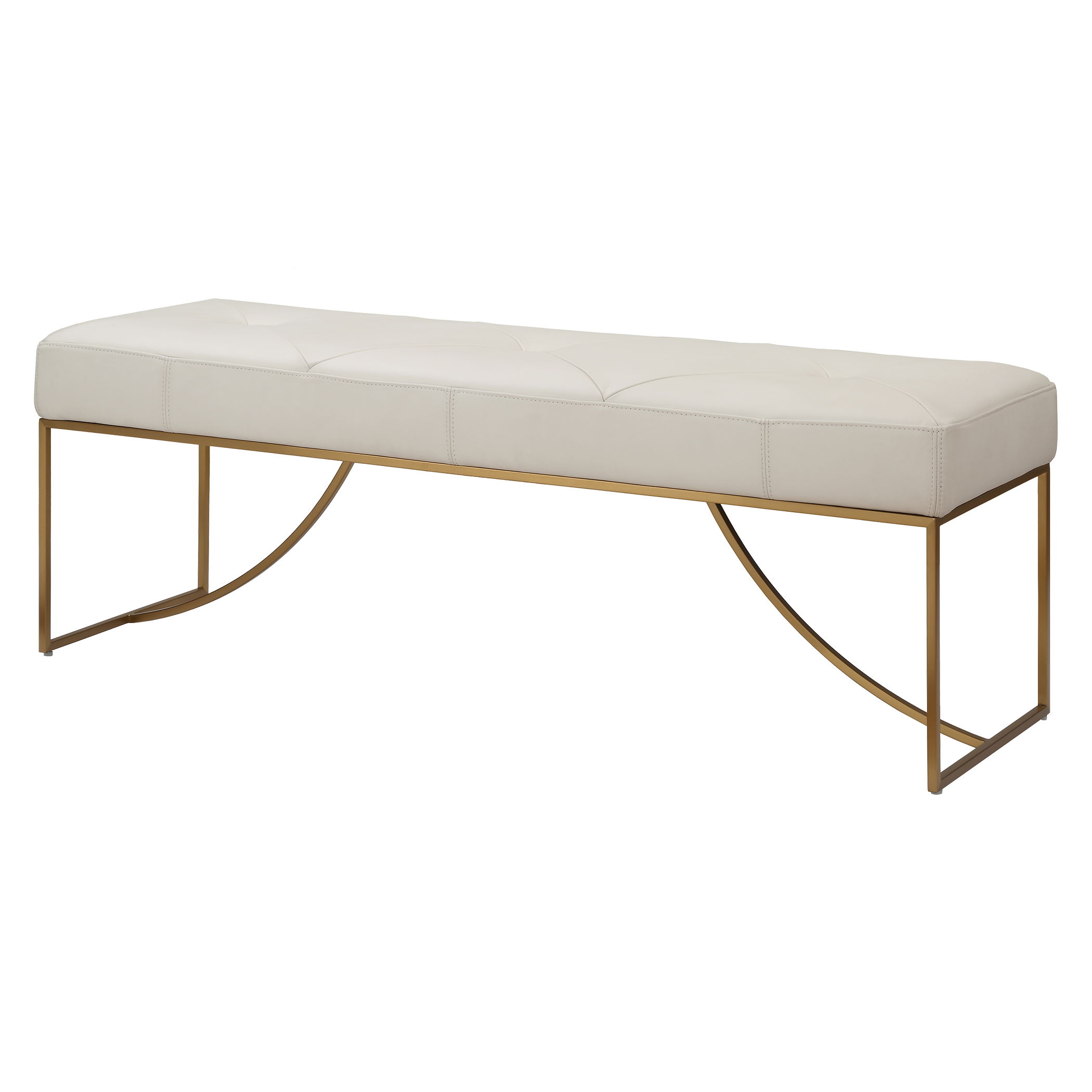 Swale Ivory Leather Bench large image 