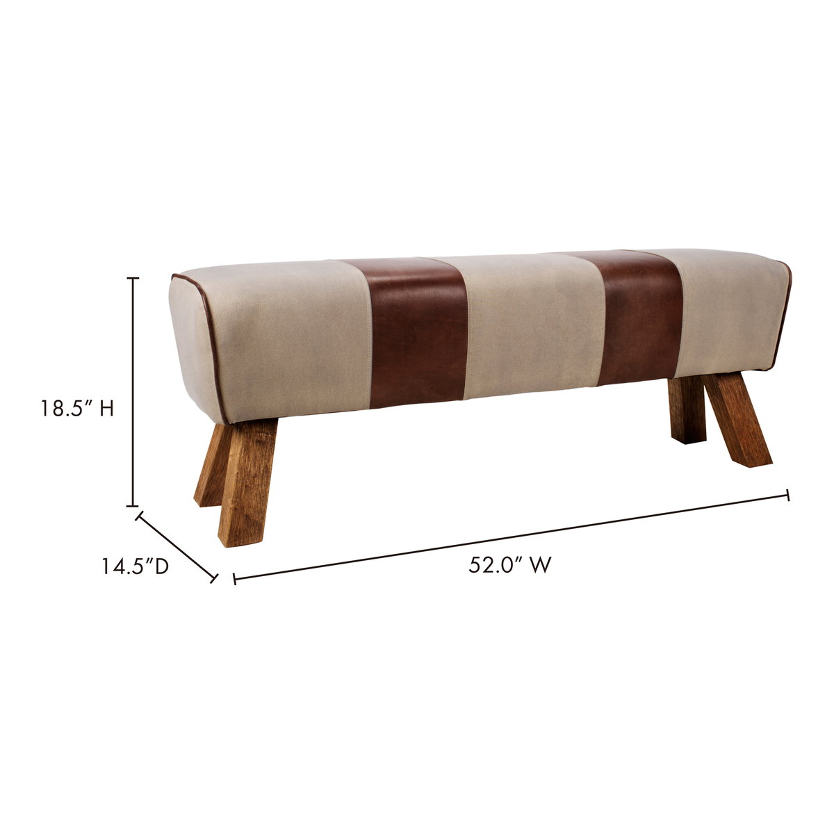 Pommel Bench, Benche by Moe's Home, 52" width x 18.5" height x 14.5" depth View 5
