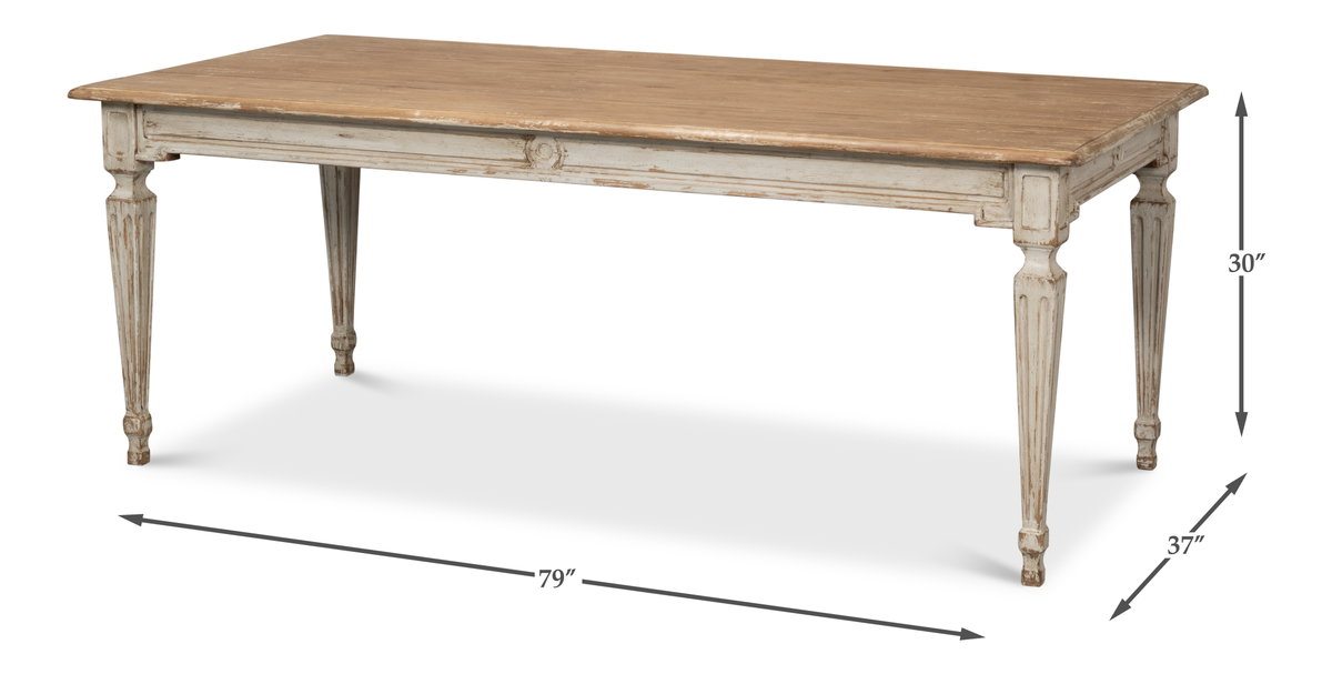 Elise Dining Table, by Sarreid, 3'1" length x 6'7" width x 2'6" height View 13