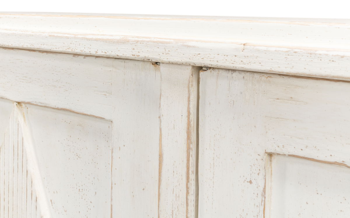 Beecher Sideboard W/4 Doors  Whitewash, by Sarreid, 1'7" length x 7'4" width x 3'10" height View 7