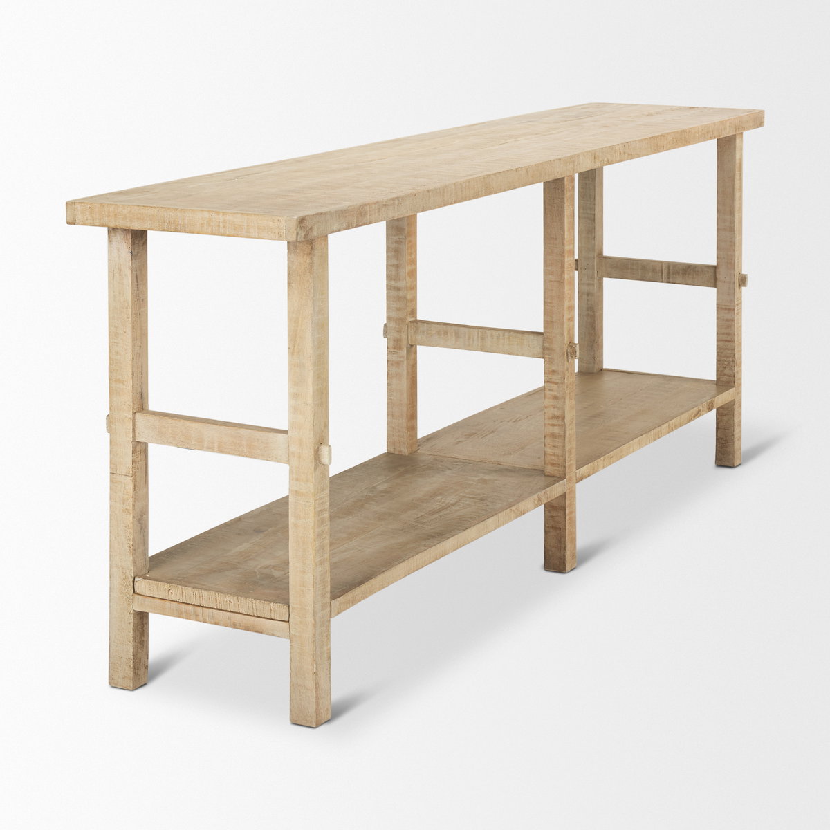 Rosie 76.8' Blonde Wood Console Table, by Mercana, 76.75" length x 16" width x 30" height View 6