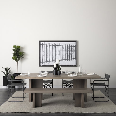 Direttore Curved Back Dining Side Chair | Black Leather with Black Iron