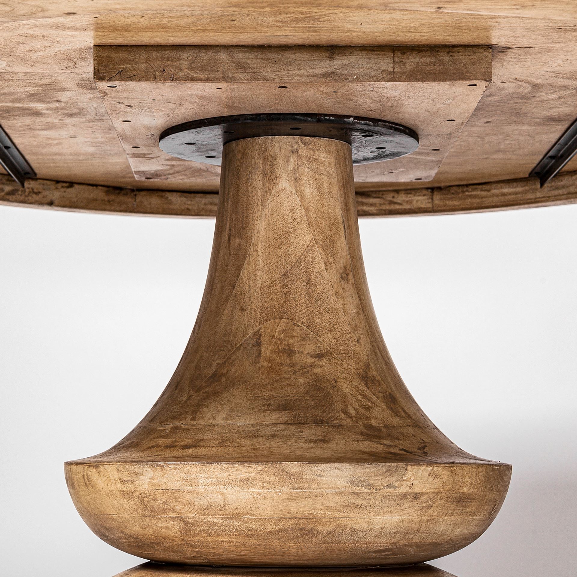 Crossman 60' Round Blonde Solid Wood & Base Dining Table large image 
