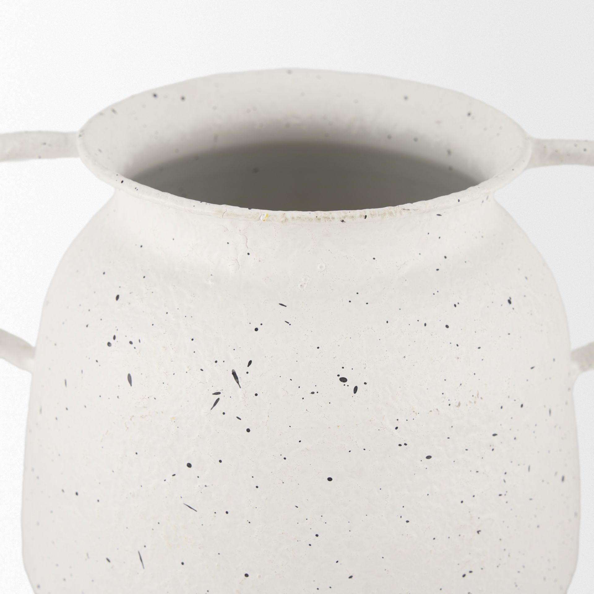 Treva Small White with Black Speckles Metal Vase large image 