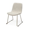 Sawyer Solid Back Dining Side Chair | Beige Fabric with Gold Metal, Dining Chair by Mercana, 19" length x 24.25" width x 33" height thumbnail 1