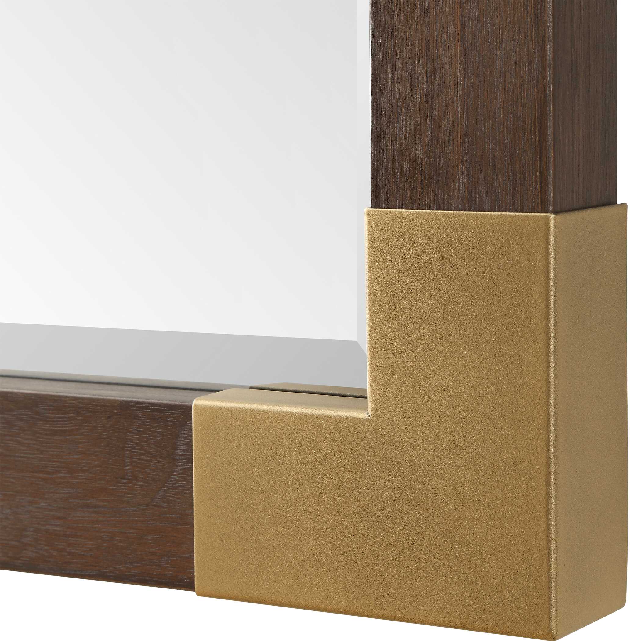 Rhea Walnut Mirror, by Uttermost, 27.5" width x 39.37" height x 1.62" depth View 6