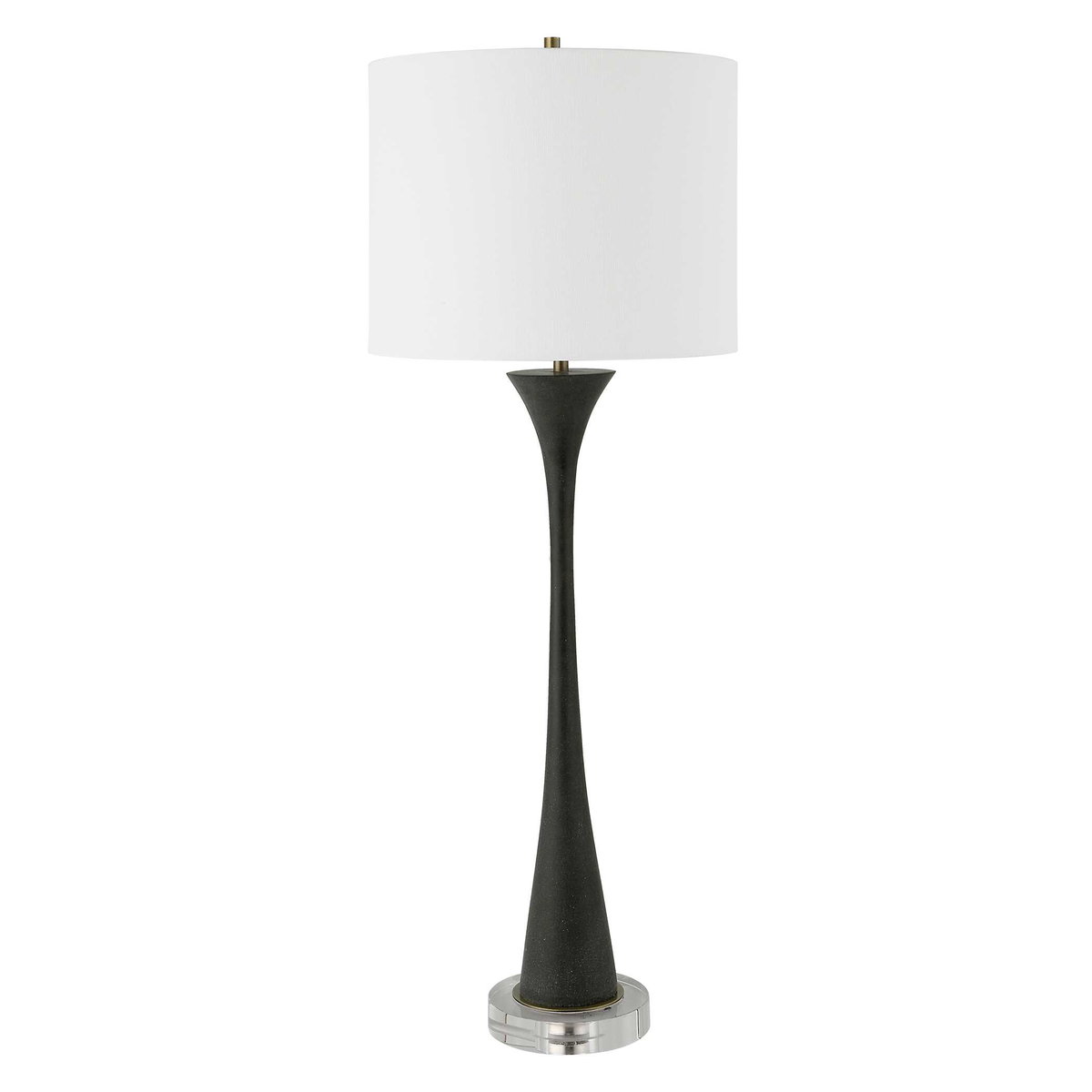 Fountain Black Stone Buffet Lamp, Table Lamp by Uttermost, 12" width x 34" height x 12" depth View 5