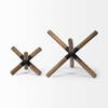 Stuhrling I (Small) 7L x 7W Brown Wood with Black Metal Jack, Decorative Object by Mercana, 7.09" length x 7.09" width x 4.72" height thumbnail 8
