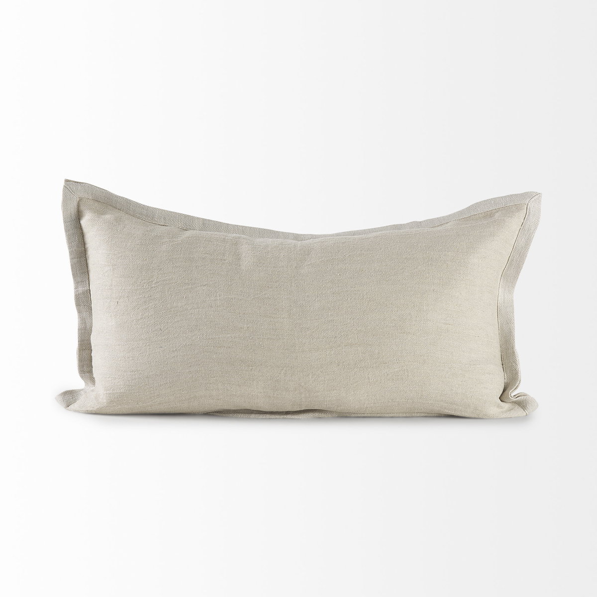 Mae 14L x 26W Beige Fabric Decorative Pillow Cover, by Mercana, 14" length x 26" width x 0.2" height View 3