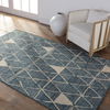 Handwoven Jute/Cotton Area Rug in Navy/Beige thumbnail 6