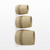 Sivannah  (Set of 3) Light Brown and Medium Brown Striped Seagrass Round Basket thumbnail 2