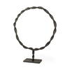 Rizwan (Large) Black Aluminum Braided Circular Object, Decorative Object by Mercana, 18.5" length x 3.3" width x 23" height thumbnail 1