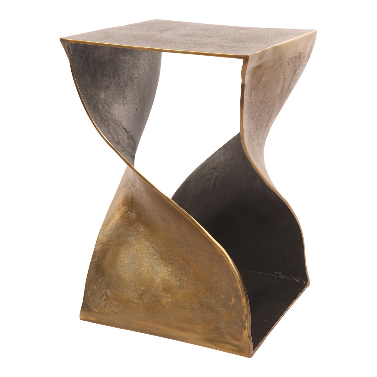 Twist Accent Table Brass, Side & End Table by Moe's Home, 14" width x 22" height x 14" depth View 2