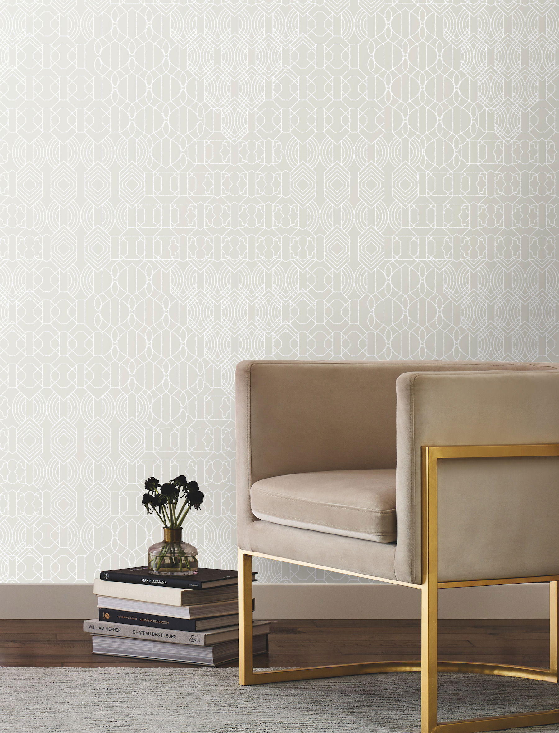 Modern Chandelier Pearl Wallpaper large image 