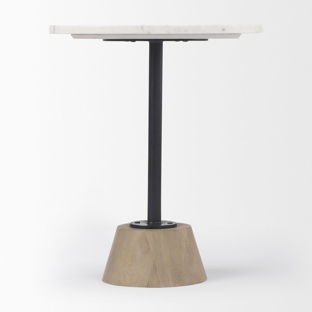 Maxwell Marble Top Pedestal End/Side Table, Side & End Table by Mercana, 20" length x 20" width x 24" height View 3