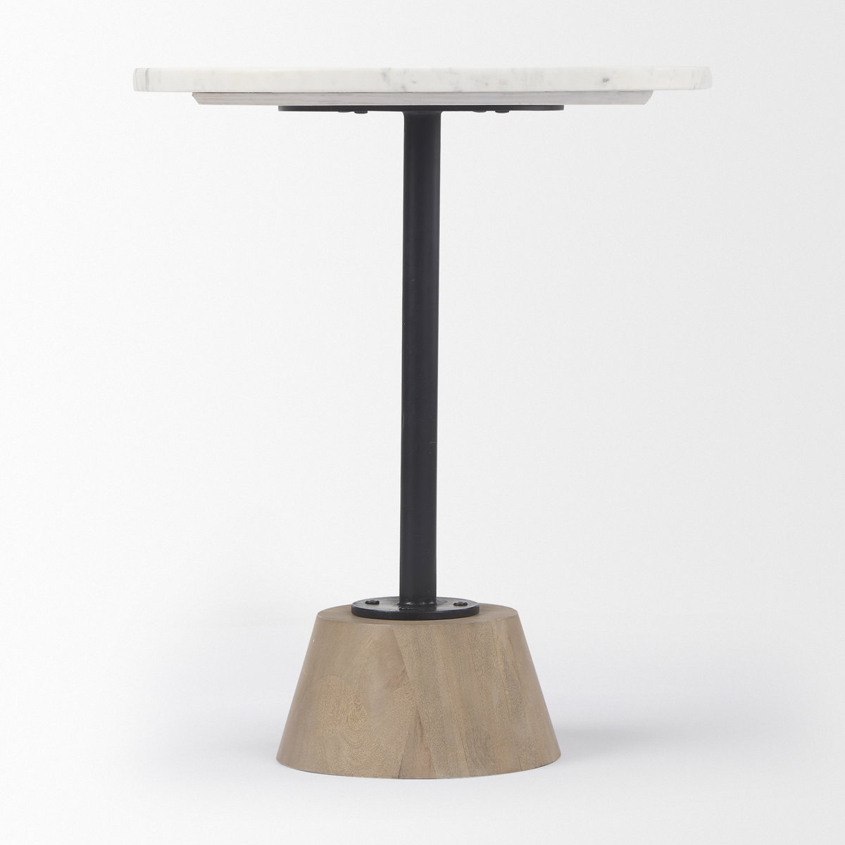 Maxwell Marble Top Pedestal End/Side Table, Side & End Table by Mercana, 20" length x 20" width x 24" height View 3