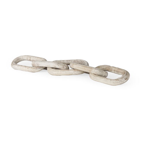 Alix  Beige Wooden Link Chain Decorative Object