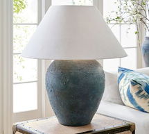 Online Designer Living Room Canyon Ceramic 23.5" Table Lamp, Terra Cotta, Small