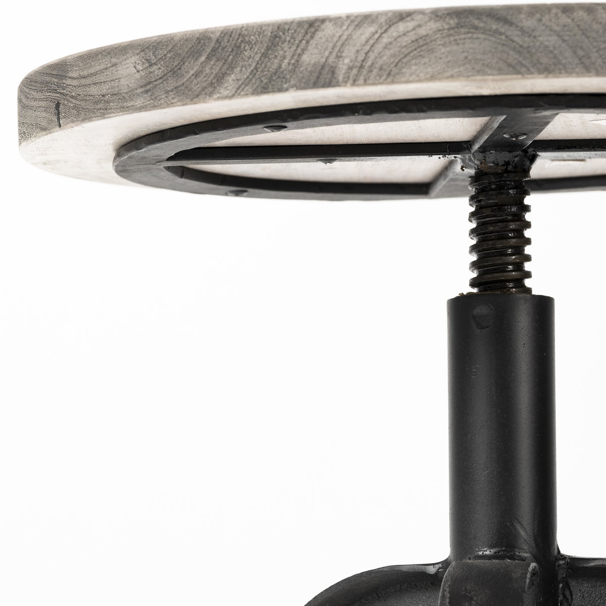 Emslie Backless 19in-25in Seat Counter Stool | Brown Wood with Metal, Counter & Bar Stool by Mercana, 15.75" length x 15.75" width x 26" height View 9