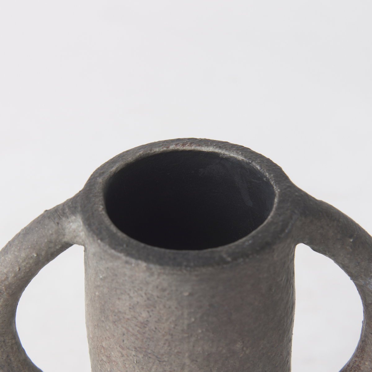 Armani 6.7H Brown-Gray Double Ear Vase, by Mercana, 4.92" length x 4.13" width x 6.69" height View 10