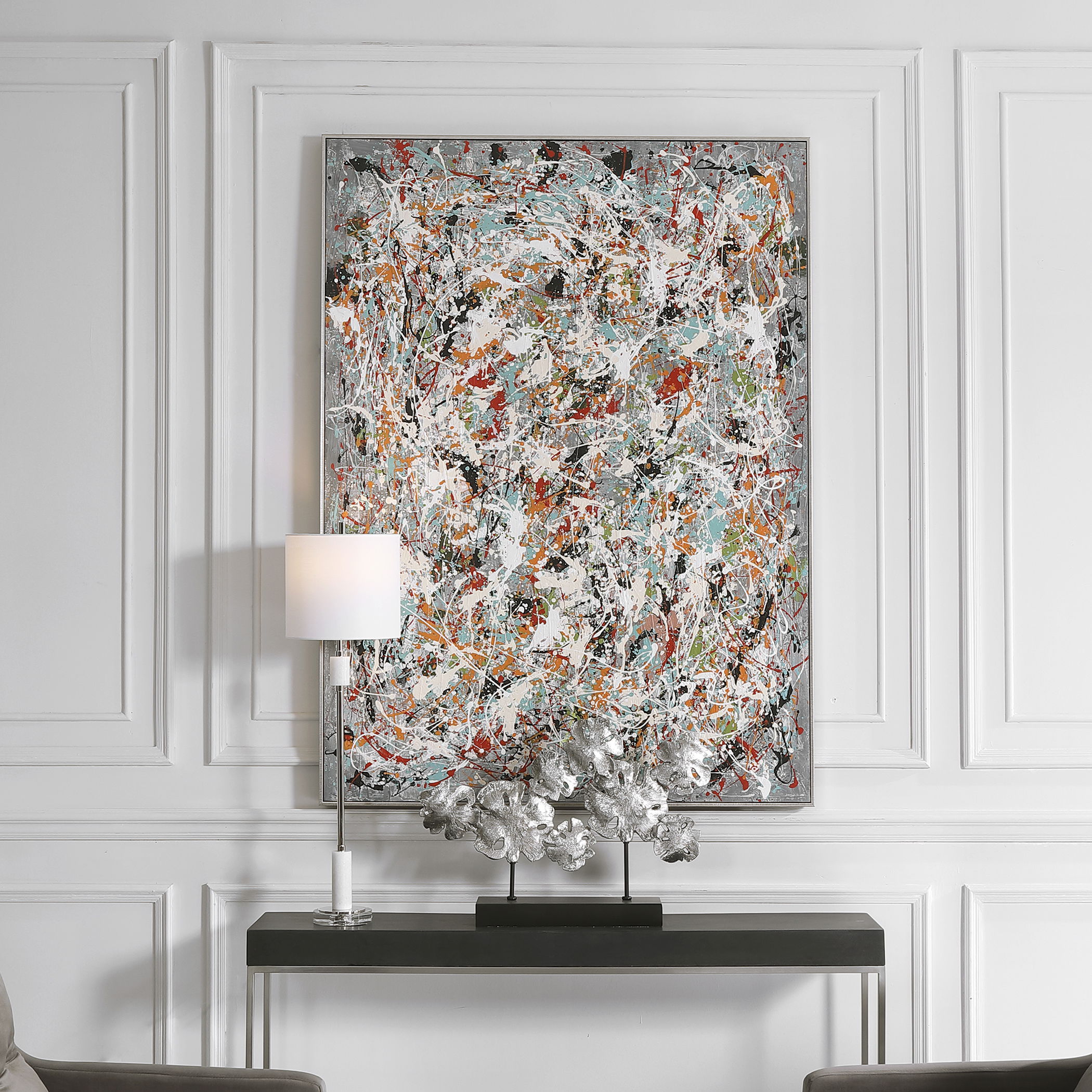 Organized Chaos Hand Painted Canvas, Painting by Uttermost, 44.75" width x 60.75" height x 2.25" depth View 2