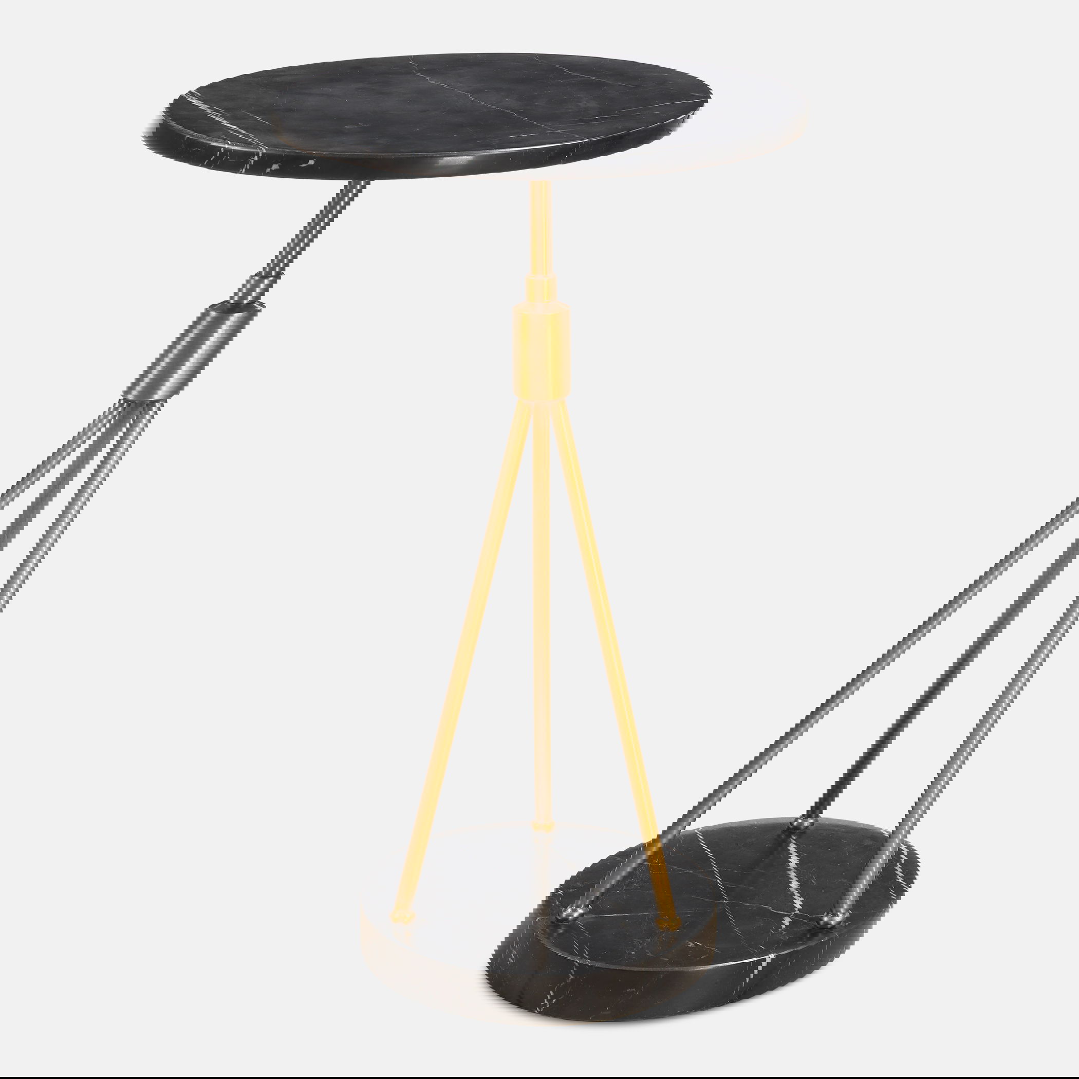 Rosston Black Marble Accent Table, Furniture by Uttermost, 13.75" width x 24" height x 13.75" depth View 1