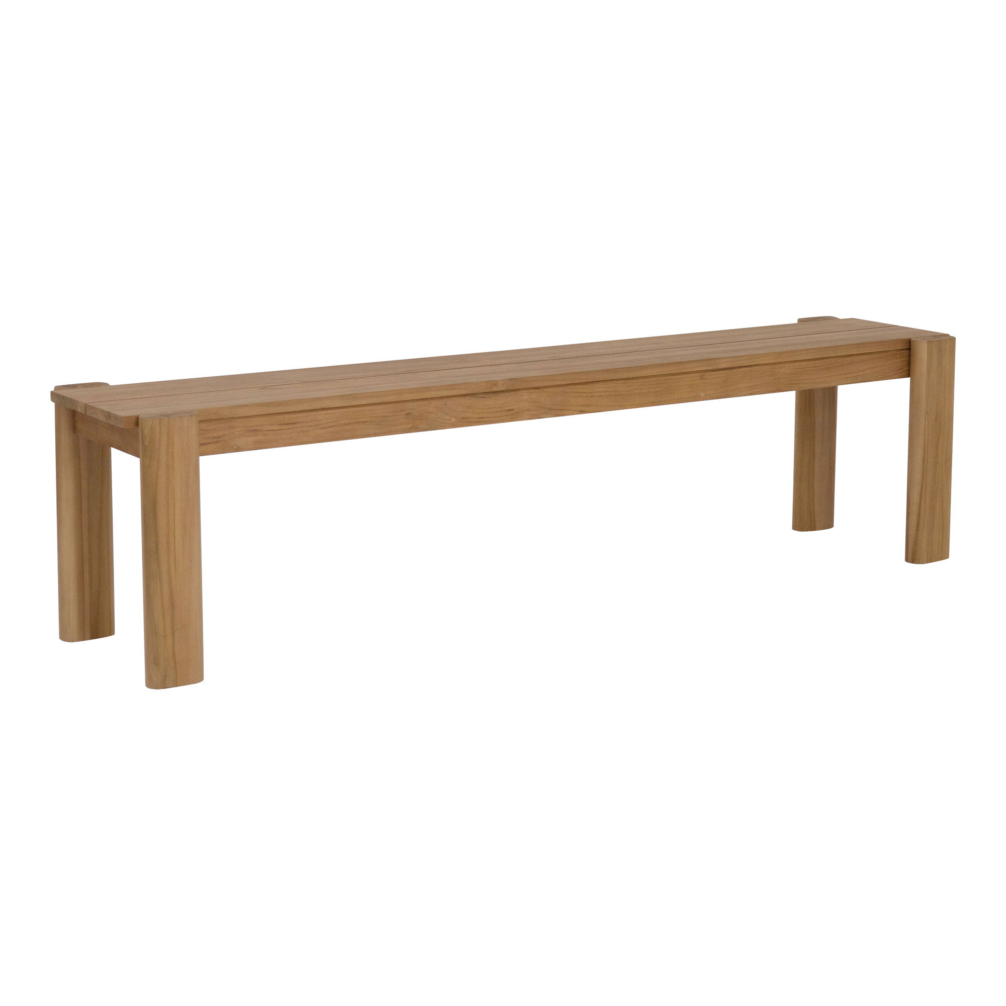 Tempo Outdoor Dining Bench Natural, Benche by Moe's Home, 71" width x 18" height x 16" depth View 2