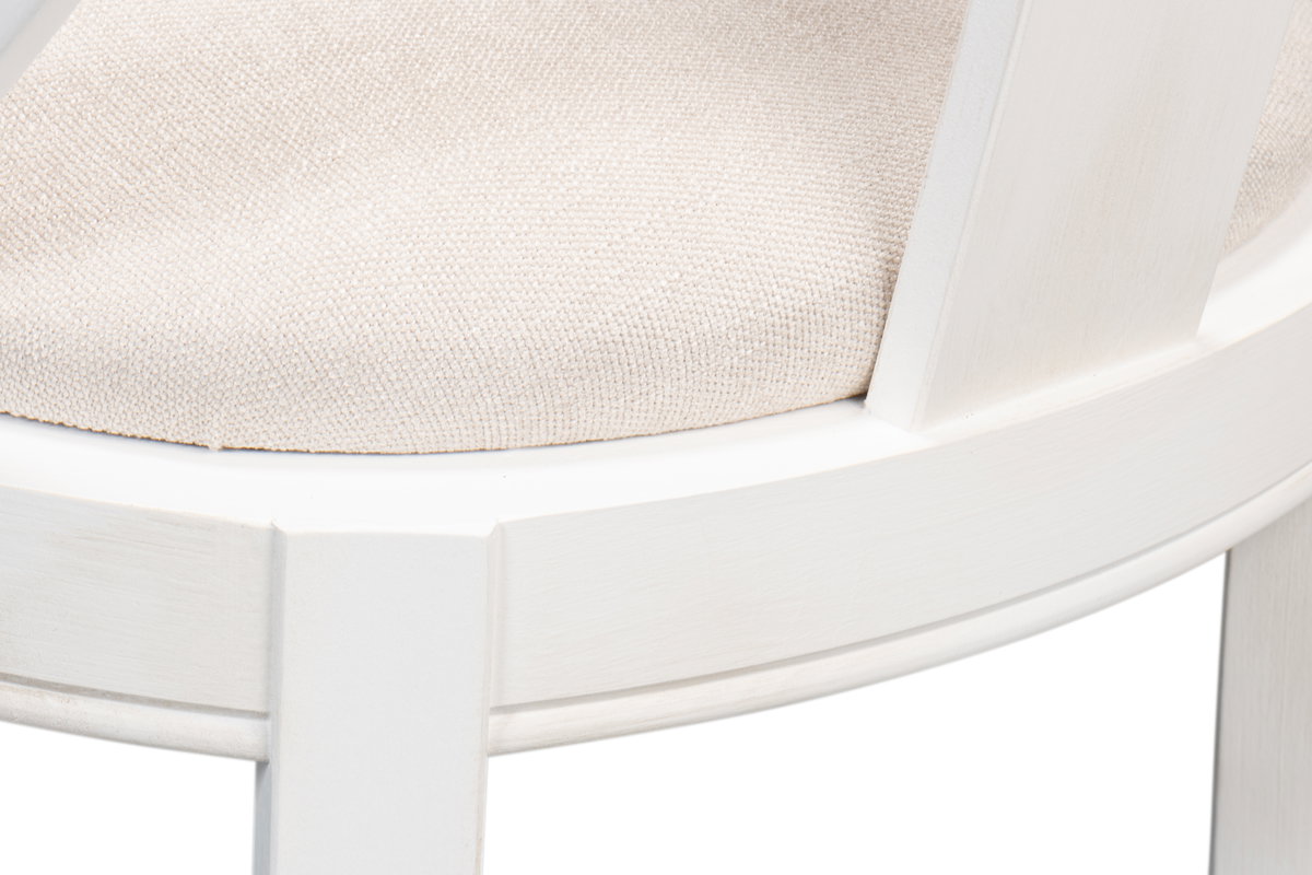 Deco Side Chair Cortina White Taupe, by Sarreid, 1'9" length x 1'8" width x 3'3" height View 8