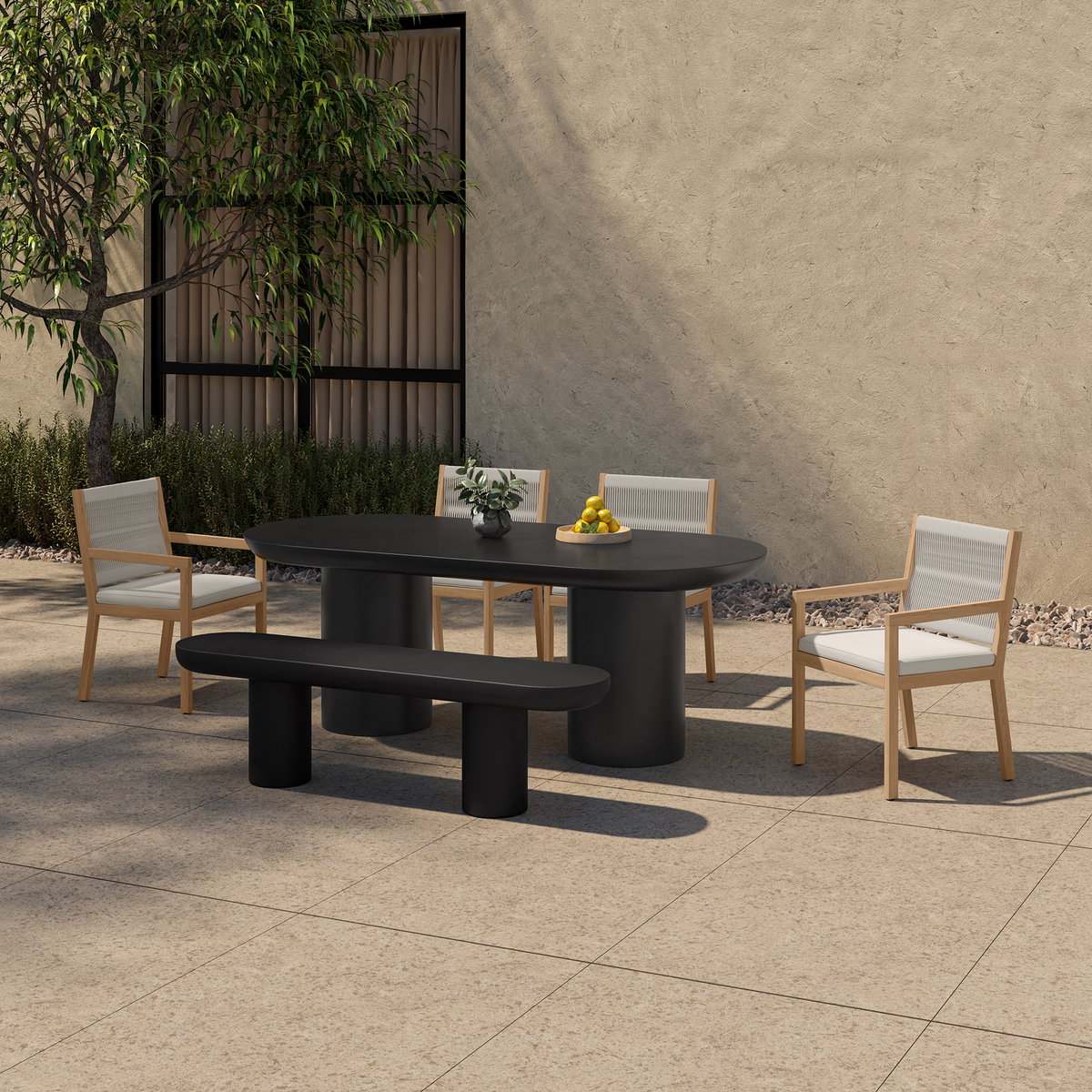 Rocca Dining Table Black, by Moe's Home, 83" width x 30" height x 39.5" depth View 8