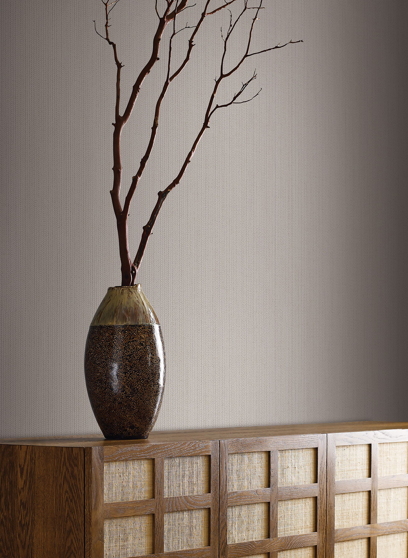 Dutch Braid Light Taupe Wallpaper large image 