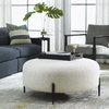 Arles Large Plush White Ottoman, by Uttermost, 40" width x 18" height x 40" depth thumbnail 2