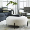 Arles Large Plush White Ottoman thumbnail 1