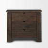 Wallen Solid Dark Brown Wood 3 Drawer Accent Cabinet, Cabinets & Chest by Mercana, 36" length x 18" width x 31" height thumbnail 3