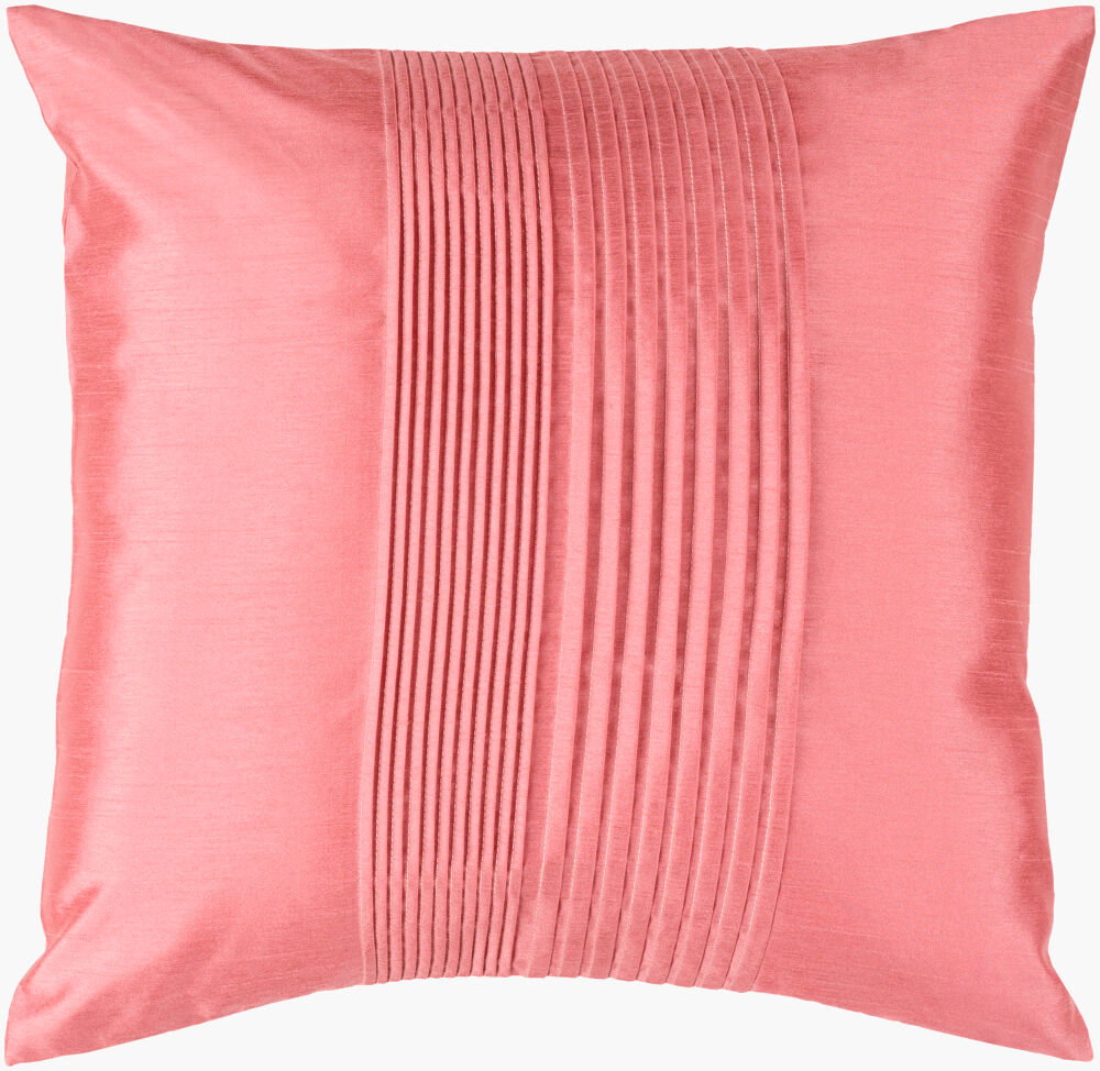Solid Pleated Accent Pillow Down, Decorative Pillow by Surya, 22" length x 22" width