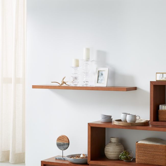 Online Designer Living Room Aspect Walnut 47.5" Floating Wall Shelf