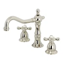 Online Designer Bathroom KS1976AX Heritage Big Cross Handle Widespread Bathroom Faucet with Drain Assembly