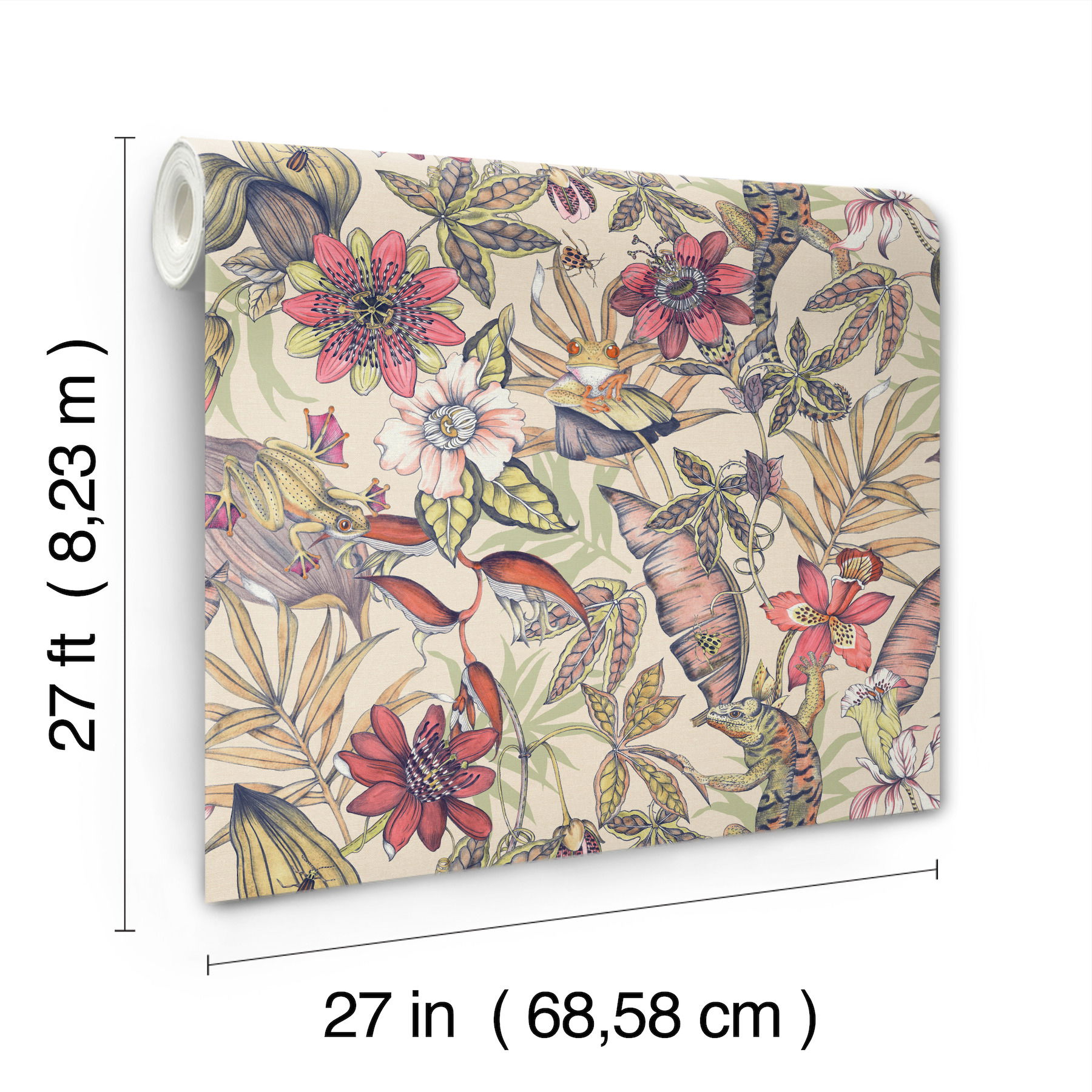 Rainforest Cream Wallpaper large image 