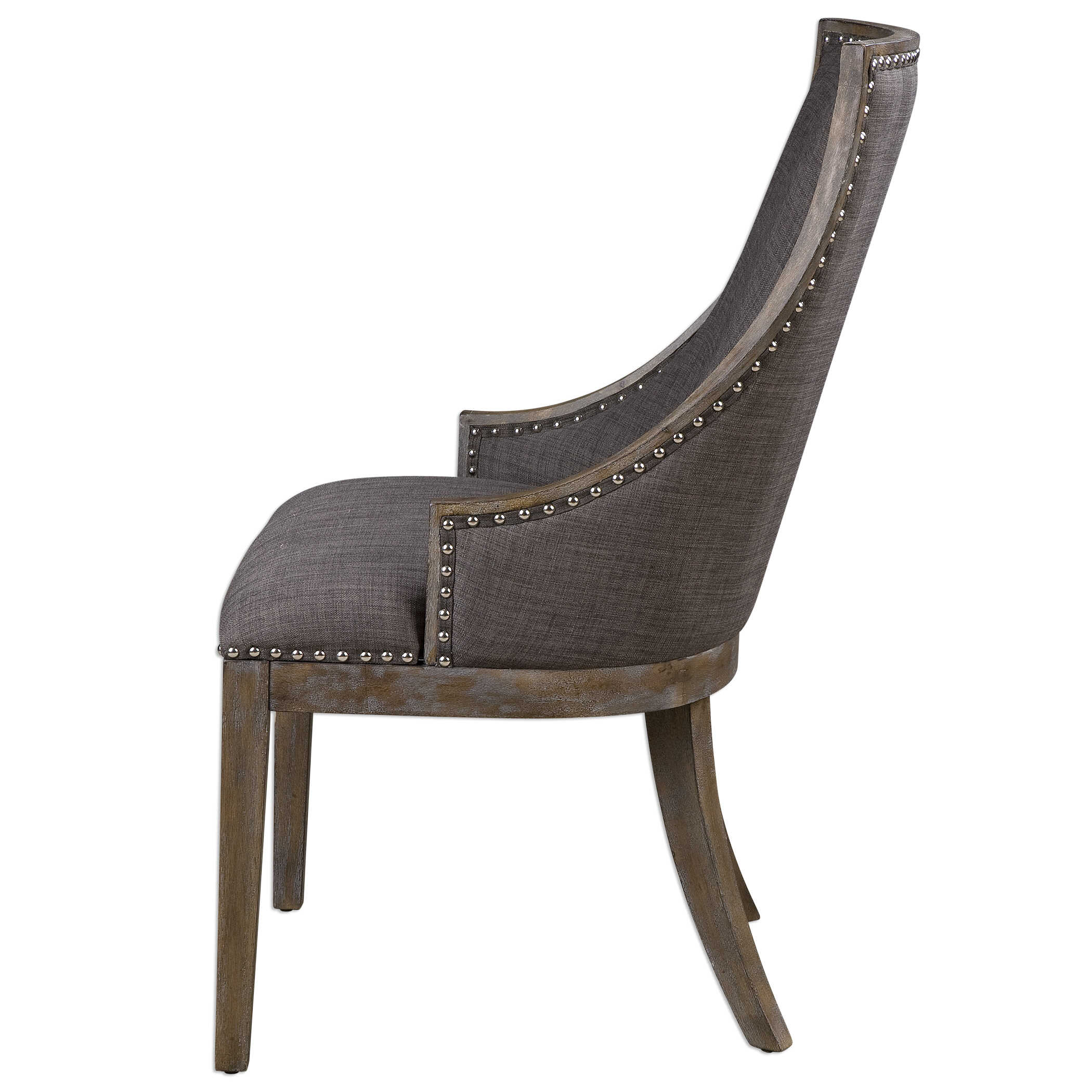 Aidrian Charcoal Gray Accent Chair, Furniture by Uttermost, 22.5" width x 39.5" height x 26.5" depth View 5