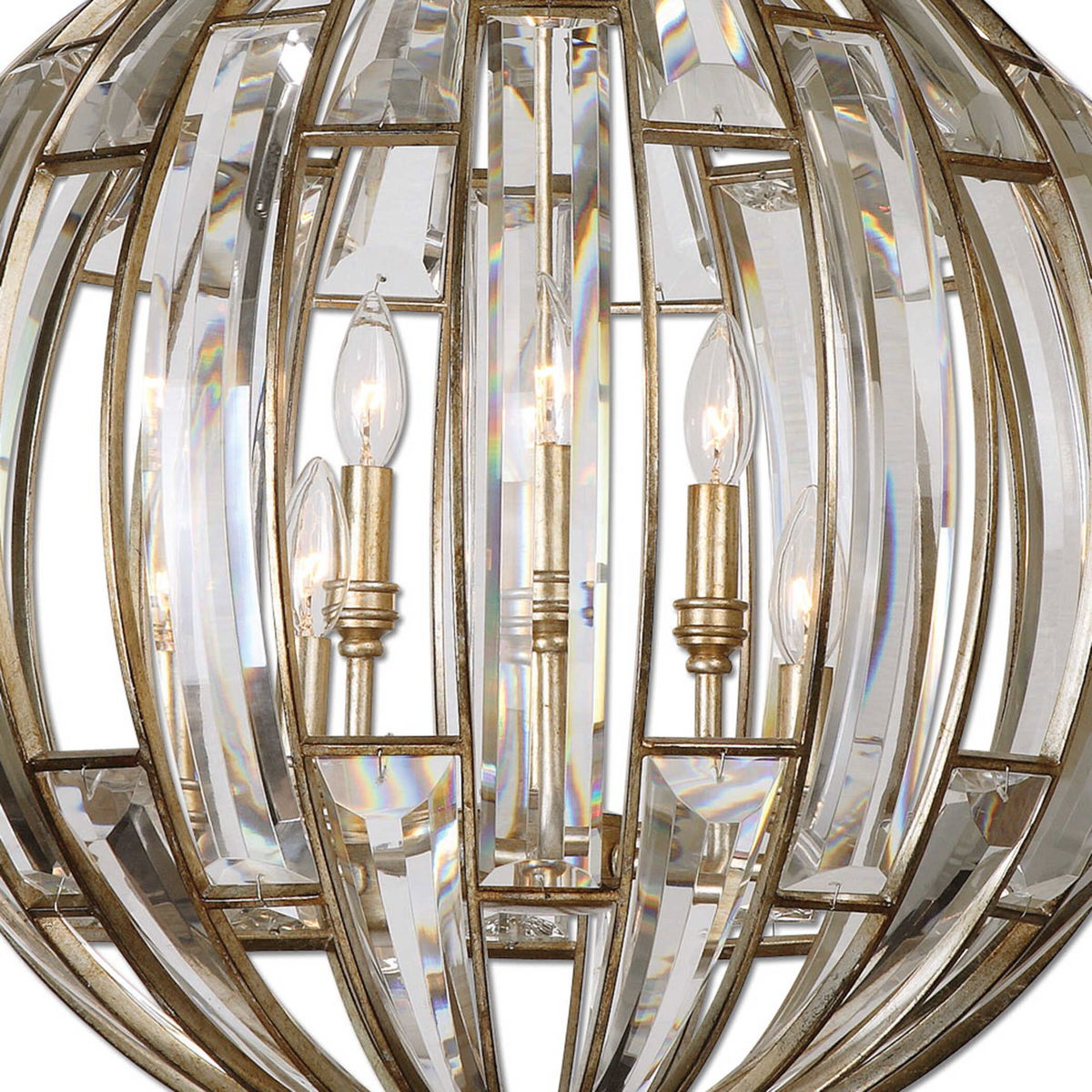 Vicentina 6 Light Sphere Pendant, by Uttermost, 28.75" height x 22" diameter View 4