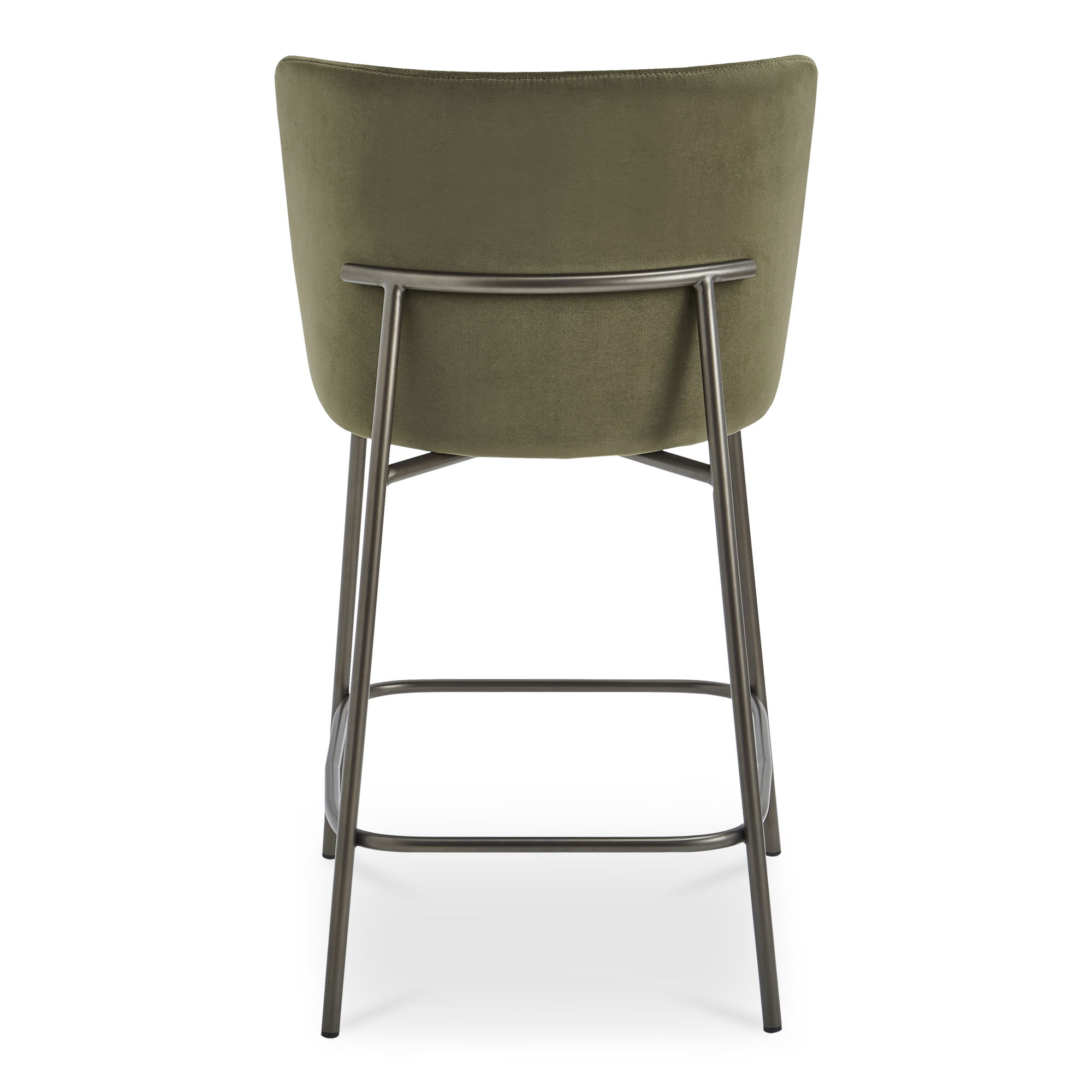 Early Counter Stool Faux Green Mohair, Counter & Bar Stool by Moe's Home, 21.7" width x 37.4" height x 23.4" depth View 4